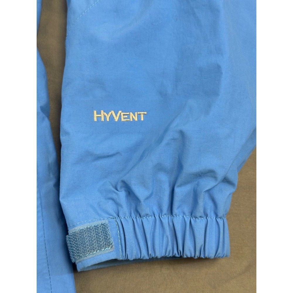 The North Face HyVent Rain Jacket Womens XL Blue Grey Colorblock Hooded Shell - Picture 4 of 14
